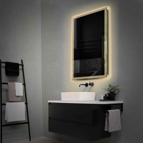 Specchio LED Verticale | Controllo tramite interruttore a muro | Luce bianca calda - Reyze Serie Edge Modello 1
