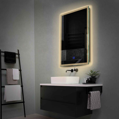 Specchio LED Verticale | Pulsante touch | Luce bianca calda - Reyze Serie Edge Modello 1