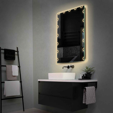 Specchio LED Verticale | Controllo tramite interruttore a muro | Luce bianca calda - Reyze Serie Edge Modello 4