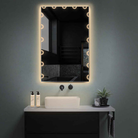 Specchio LED Verticale | Controllo tramite interruttore a muro | Luce bianca calda - Reyze Serie Edge Modello 4