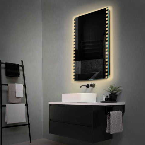 Specchio LED Verticale | Controllo tramite interruttore a muro | Luce bianca calda - Reyze Serie Edge Modello 6