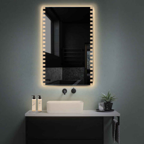 Specchio LED Verticale | Controllo tramite interruttore a muro | Luce bianca calda - Reyze Serie Edge Modello 6