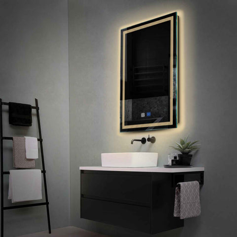 Specchio LED Verticale | Pulsanti touch | Funzione anti-appannamento | Luce bianca calda - Reyze Serie Minimal Modello 1