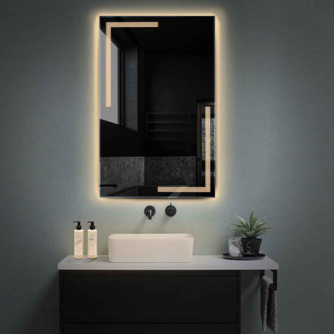 Specchio LED Verticale | Controllo tramite interruttore a muro | Luce bianca calda - Reyze Serie Minimal Modello 2