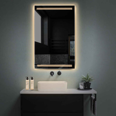 Specchio LED Verticale | Controllo tramite interruttore a muro | Luce bianca calda - Reyze Serie Minimal Modello 8