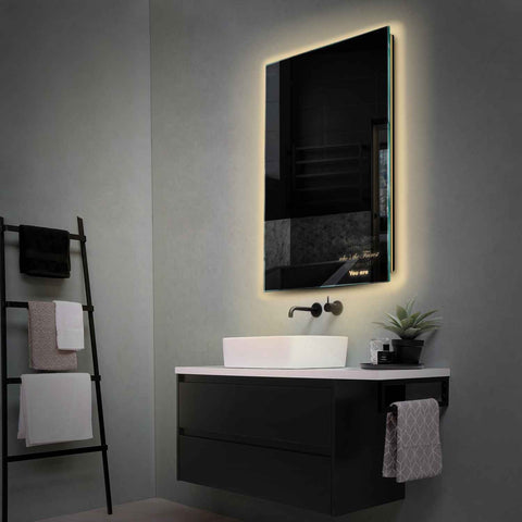 Specchio LED Verticale | Controllo tramite interruttore a muro | Luce bianca calda - Reyze Serie Motivated Modello 4