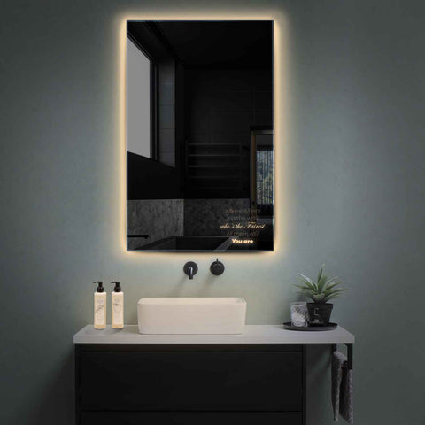 Specchio LED Verticale | Controllo tramite interruttore a muro | Luce bianca calda - Reyze Serie Motivated Modello 4