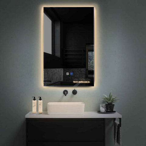 Specchio LED Verticale | Pulsanti touch | Funzione anti-appannamento | Luce bianca calda - Reyze Serie Motivated Modello 7