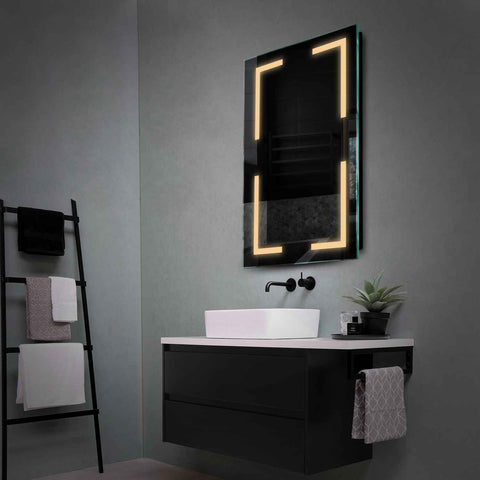 Specchio LED Verticale | Controllo tramite interruttore a muro | Luce bianca calda - Reyze Serie Salono Modello 2