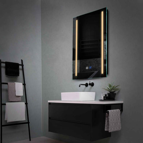 Specchio LED Verticale | Pulsanti touch | Funzione anti-appannamento | Luce bianca calda - Reyze Serie Salono Modello 5