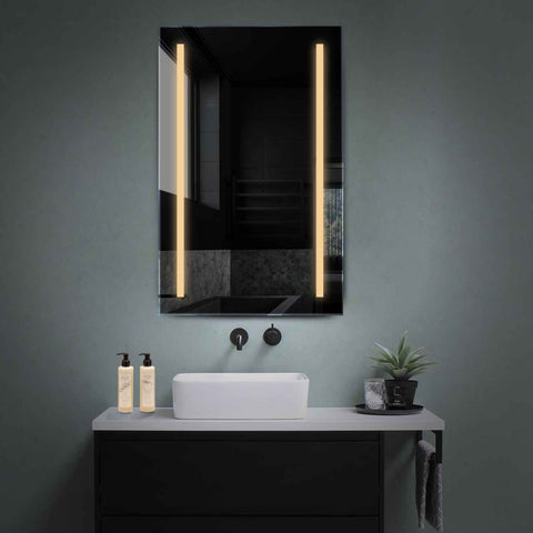 Specchio LED Verticale | Controllo tramite interruttore a muro | Luce bianca calda - Reyze Serie Salono Modello 5