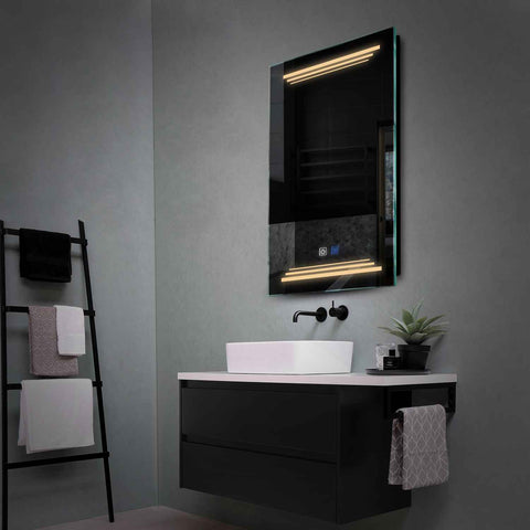 Specchio LED Verticale | Pulsanti touch | Funzione anti-appannamento | Luce bianca calda - Reyze Serie Salono Modello 7