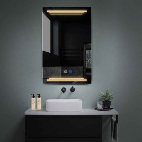 Specchio LED Verticale | Pulsanti touch | Funzione anti-appannamento | Luce bianca calda - Reyze Serie Salono Modello 7