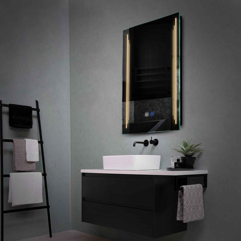Specchio LED Verticale | Pulsanti touch | Funzione anti-appannamento | Luce bianca calda - Reyze Serie Salono Modello 8