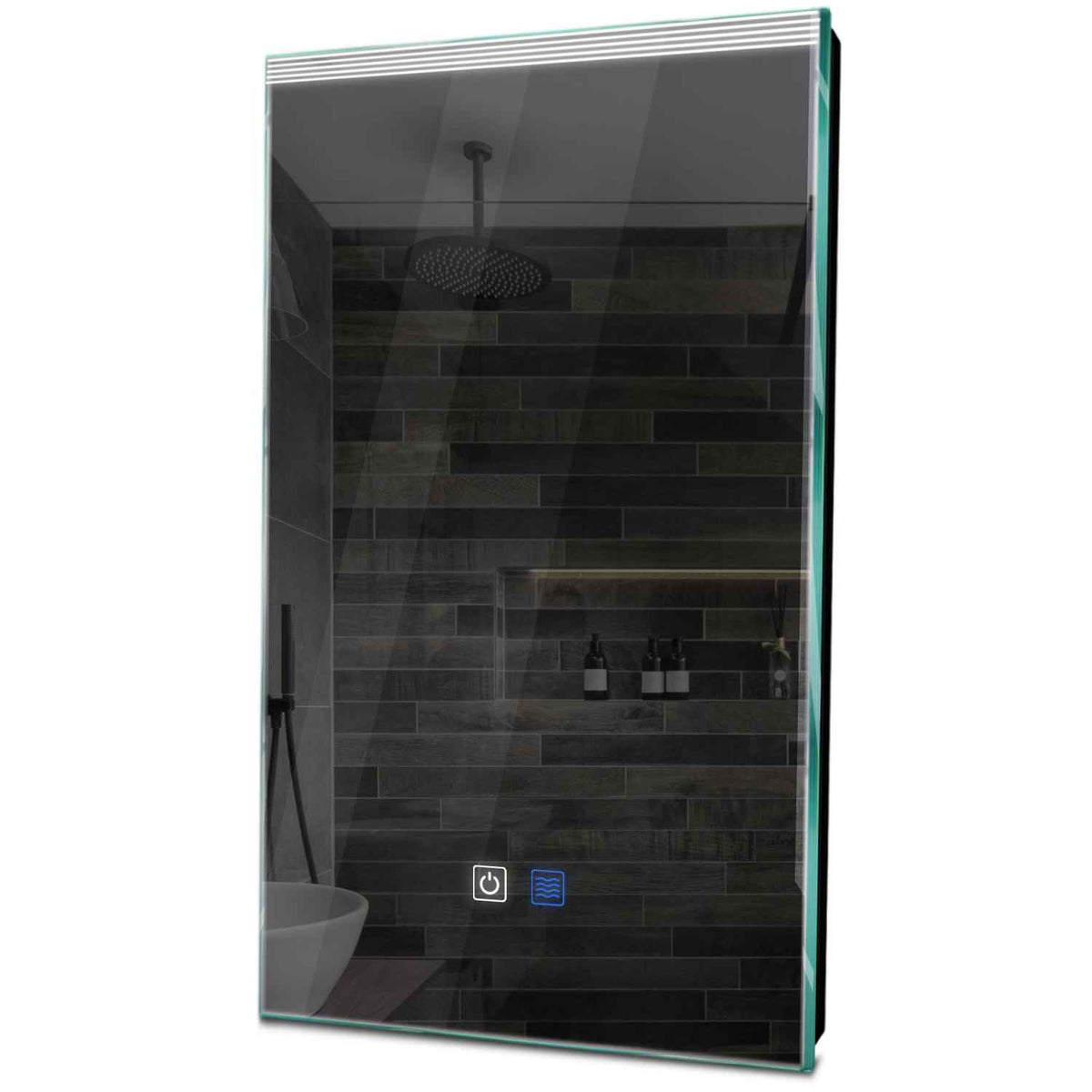 Specchio LED Verticale | Pulsanti touch | Funzione anti-appannamento | Luce bianca fredda - Reyze Serie Edge Modello 5