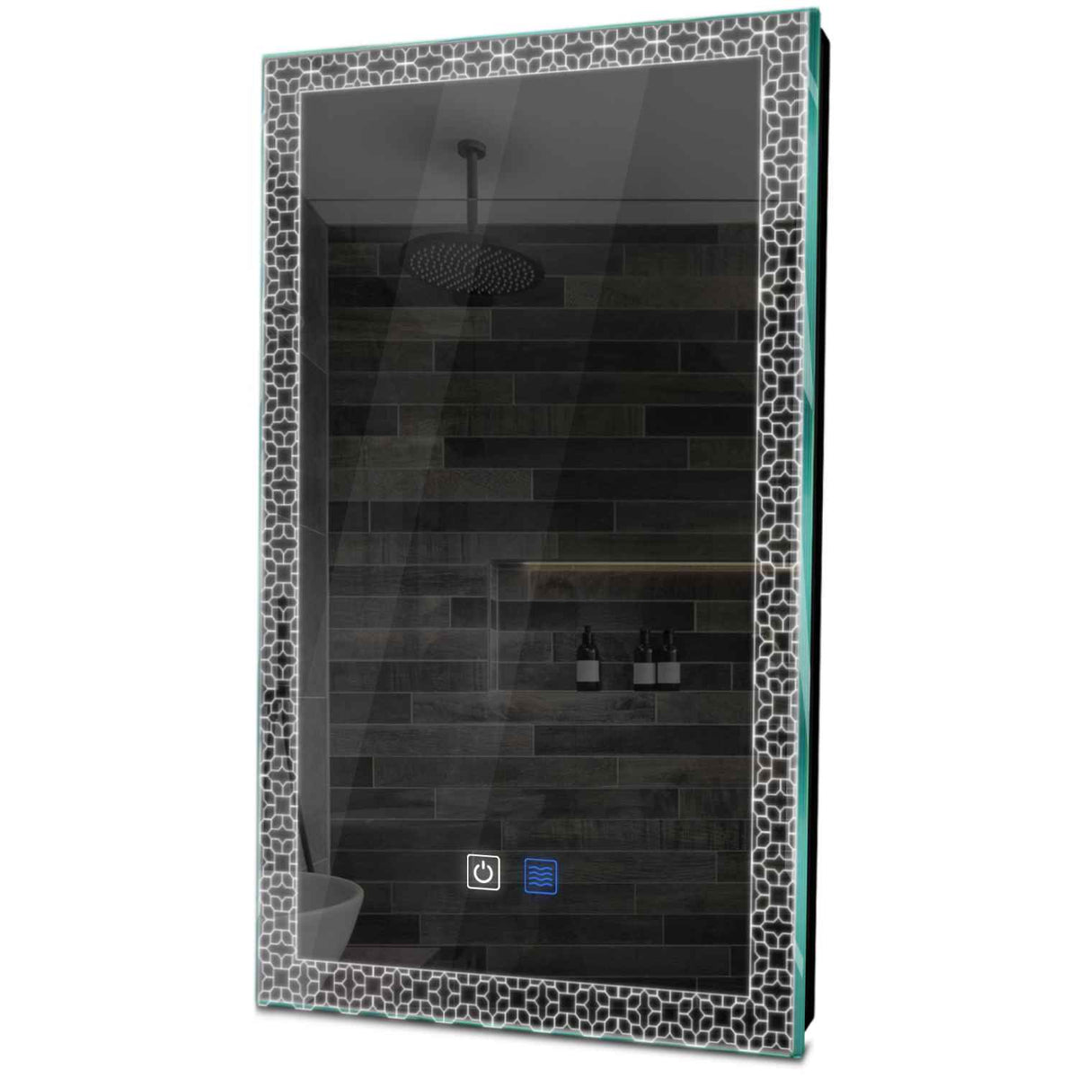 Specchio LED Verticale | Pulsanti touch | Funzione anti-appannamento | Luce bianca fredda - Reyze Serie Official Modello 1