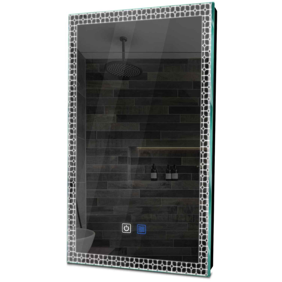 Specchio LED Verticale | Pulsanti touch | Funzione anti-appannamento | Luce bianca fredda - Reyze Serie Official Modello 2