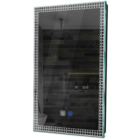 Specchio LED Verticale | Pulsanti touch | Funzione anti-appannamento | Luce bianca fredda - Reyze Serie Official Modello 2
