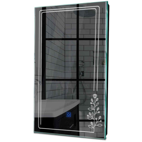 Specchio LED Verticale | Pulsante touch | Luce bianca fredda - Reyze Serie Good Vibes Modello 3