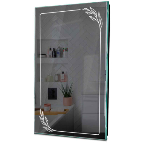 Specchio LED Verticale | Controllo tramite interruttore a muro | Luce bianca fredda - Reyze Serie Good Vibes Modello 1