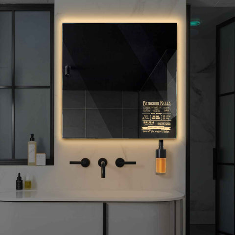 Specchio LED Quadrato | Controllo tramite interruttore a muro | Luce bianca calda - Reyze Serie Motivated Modello 5