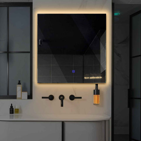 Specchio LED Quadrato | Pulsante touch | Luce bianca calda - Reyze Serie Motivated Modello 7