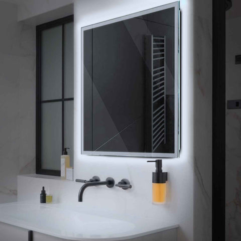 Specchio LED Quadrato | Controllo tramite interruttore a muro | Luce bianca fredda - Reyze Serie Edge Modello 1