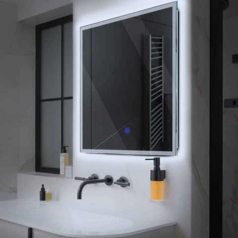 Specchio LED Quadrato | Pulsante touch | Luce bianca fredda - Reyze Serie Edge Modello 1