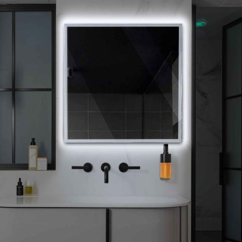 Specchio LED Quadrato | Controllo tramite interruttore a muro | Luce bianca fredda - Reyze Serie Edge Modello 1