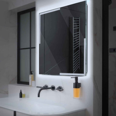 Specchio LED Quadrato | Controllo tramite interruttore a muro | Luce bianca fredda - Reyze Serie Edge Modello 2