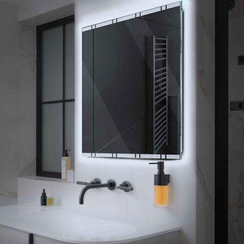 Specchio LED Quadrato | Controllo tramite interruttore a muro | Luce bianca fredda - Reyze Serie Edge Modello 3