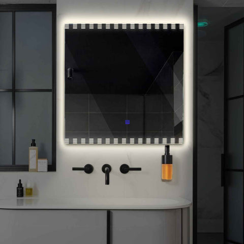 Specchio LED Quadrato | Pulsante touch | Luce bianca neutra - Reyze Serie Edge Modello 6