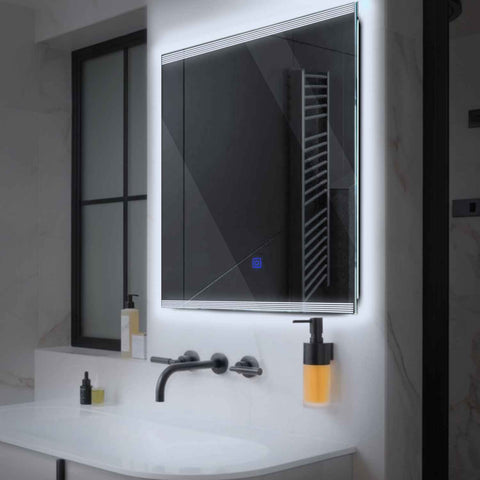 Specchio LED Quadrato | Pulsante touch | Luce bianca fredda - Reyze Serie Edge Modello 8