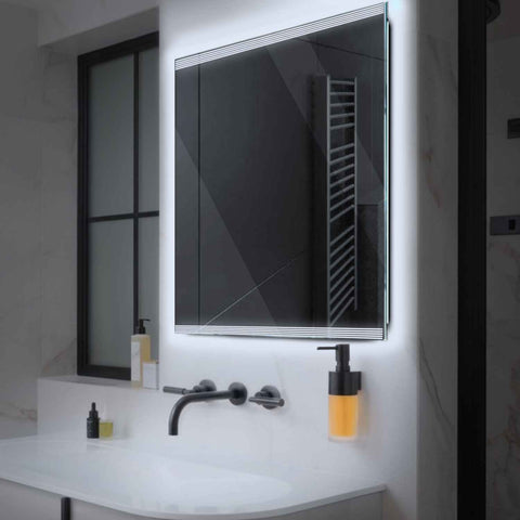 Specchio LED Quadrato | Controllo tramite interruttore a muro | Luce bianca fredda - Reyze Serie Edge Modello 8