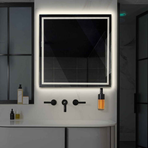 Specchio LED Quadrato | Controllo tramite interruttore a muro | Luce bianca neutra - Reyze Serie Minimal Modello 1