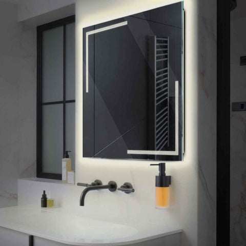 Specchio LED Quadrato | Controllo tramite interruttore a muro | Luce bianca neutra - Reyze Serie Minimal Modello 2