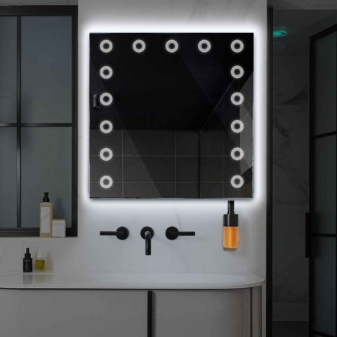 Specchio LED Quadrato | Controllo tramite interruttore a muro | Luce bianca fredda - Reyze Serie Minimal Modello 4