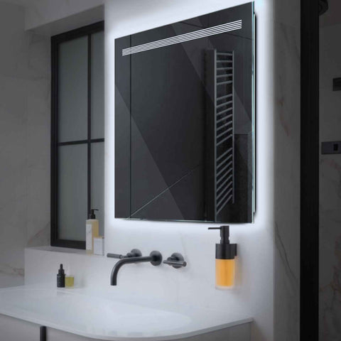 Specchio LED Quadrato | Controllo tramite interruttore a muro | Luce bianca fredda - Reyze Serie Minimal Modello 5