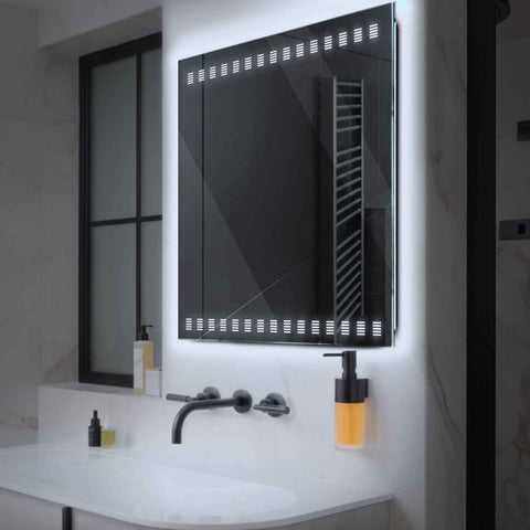 Specchio LED Quadrato | Controllo tramite interruttore a muro | Luce bianca fredda - Reyze Serie Minimal Modello 6