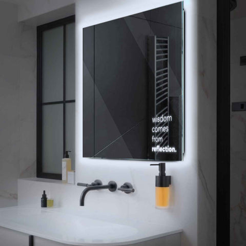 Specchio LED Quadrato | Controllo tramite interruttore a muro | Luce bianca fredda - Reyze Serie Motivated Modello 1