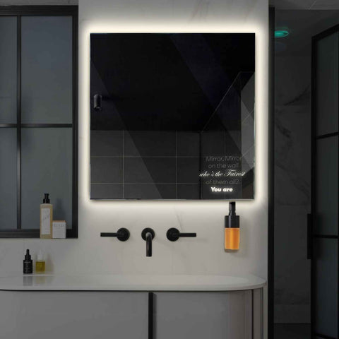 Specchio LED Quadrato | Controllo tramite interruttore a muro | Luce bianca neutra - Reyze Serie Motivated Modello 4