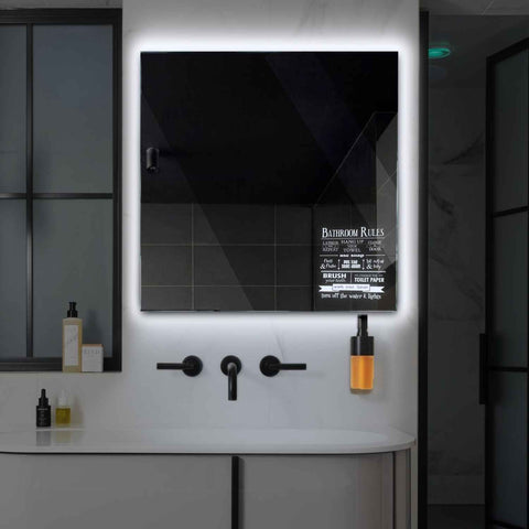 Specchio LED Quadrato | Controllo tramite interruttore a muro | Luce bianca fredda - Reyze Serie Motivated Modello 5