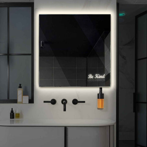 Specchio LED Quadrato | Controllo tramite interruttore a muro | Luce bianca neutra - Reyze Serie Motivated Modello 6