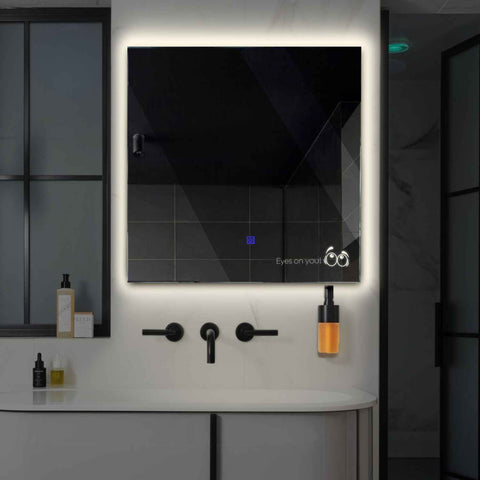 Specchio LED Quadrato | Pulsante touch | Luce bianca neutra - Reyze Serie Motivated Modello 8