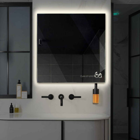 Specchio LED Quadrato | Controllo tramite interruttore a muro | Luce bianca neutra - Reyze Serie Motivated Modello 8