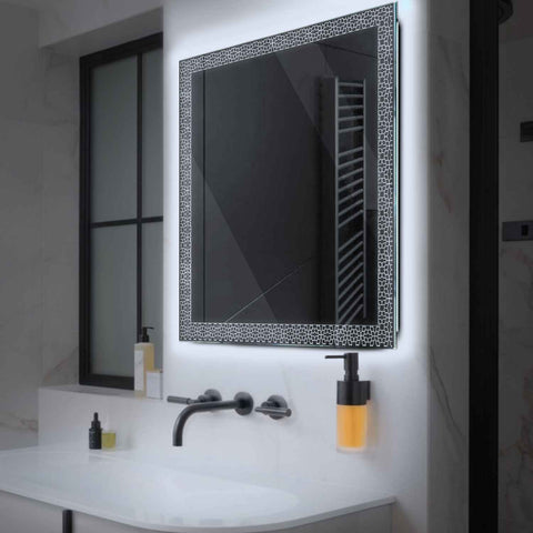Specchio LED Quadrato | Controllo tramite interruttore a muro | Luce bianca fredda - Reyze Serie Official Modello 1