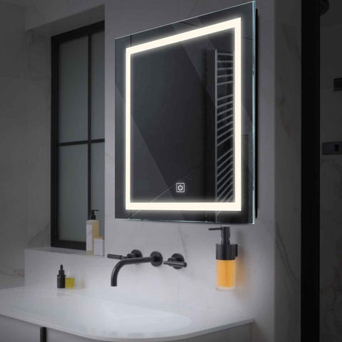 Specchio LED Quadrato | Pulsante touch | Luce bianca neutra - Reyze Serie Salono Modello 1