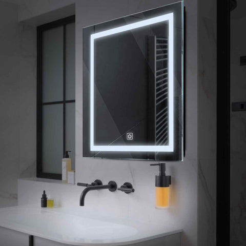 Specchio LED Quadrato | Pulsante touch | Luce bianca fredda - Reyze Serie Salono Modello 1