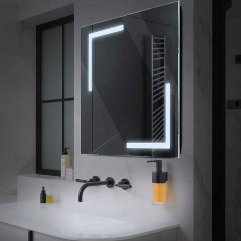 Specchio LED Quadrato | Controllo tramite interruttore a muro | Luce bianca fredda - Reyze Serie Salono Modello 3