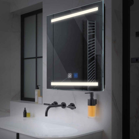 Specchio LED Quadrato | Pulsanti touch | Funzione anti-appannamento | Luce bianca neutra - Reyze Serie Salono Modello 4